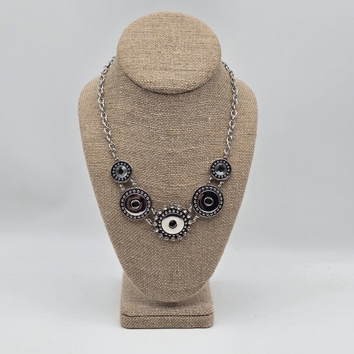 Silver Tone Statement Necklace for Ginger Snaps Noosa Charms - Picture 1 of 11