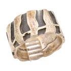 925 Sterling Silver Vintage Ring Brutalist Rugged Statement Band  Sz 9  RG35054