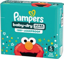 Pampers Baby Dry Size 5 Diapers 100 Leakproof Protection Hypoallergenic Design