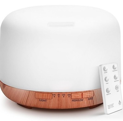 500ml Essential Oil Diffuser 4in 1 Ultrasonic Aromatherapy With Auto-off 