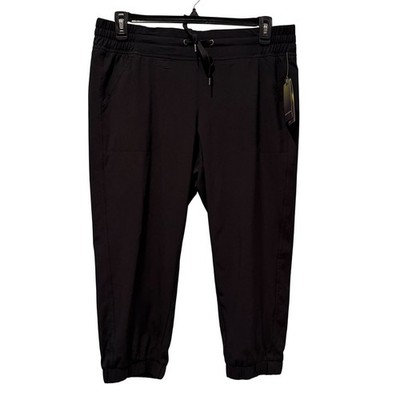 Tek Gear DryTek Black Banded Bottom Woven Capri Pants Womens Large Athleisure