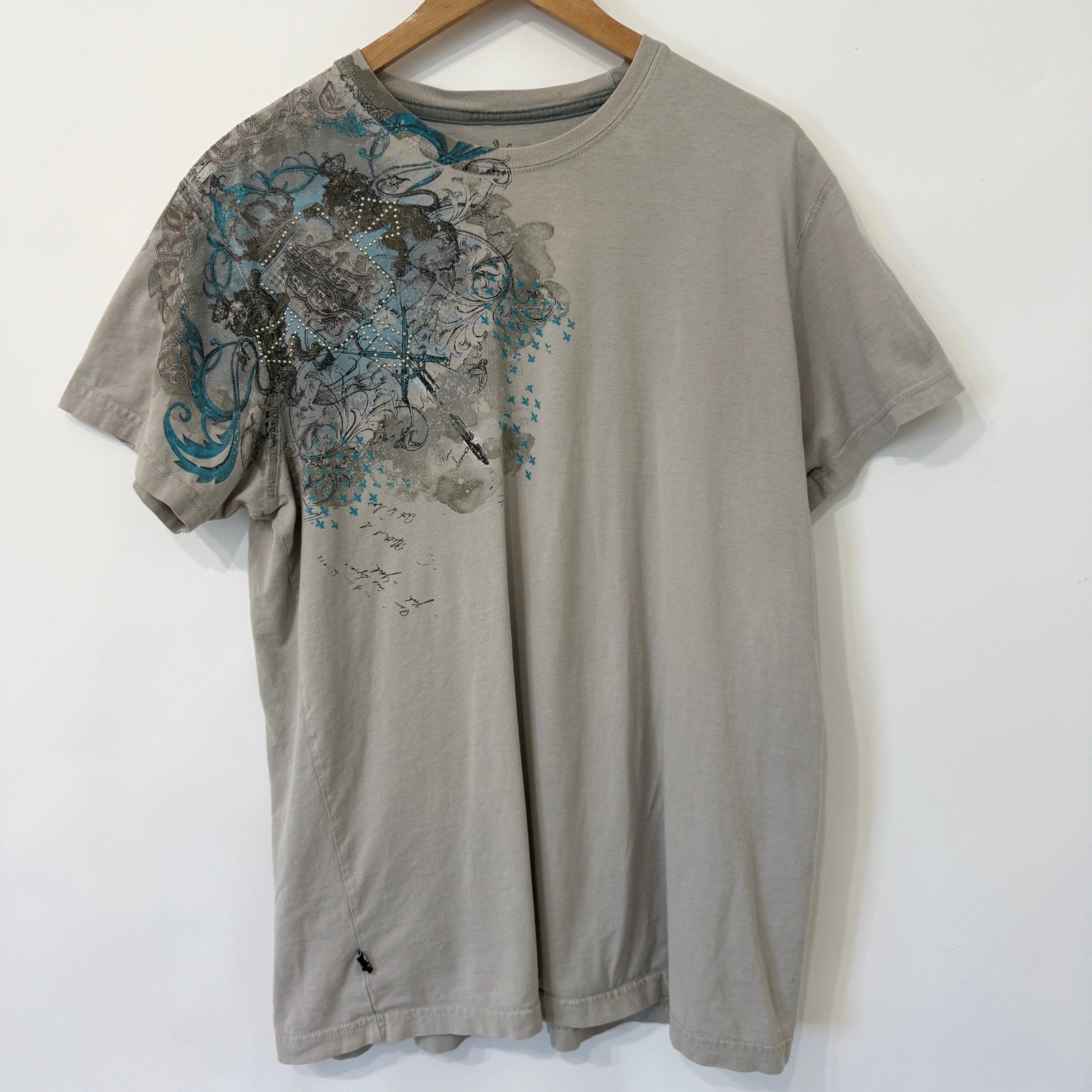 Y2K Marc Ecko Cut Sew Graphic T Shirt Mens Large Grey Cyber Grunge