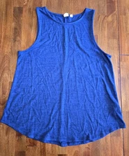 Gap Softspun Drapey Muscle Tank Top Scoop Neck Womens Medium Blue