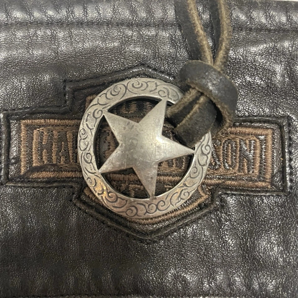 Guantes de motociclista Harley Davidson vintage de cuero personalizados negros M Foto 2 de 4