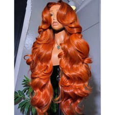 Body Wave 13x4 Lace Frontal Human Hair Wigs Ginger Orange Transparent Lace Wigs