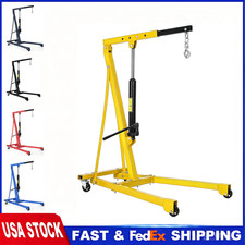 1.5 Ton Motor Engine Hoist Hydraulic Cherry Picker Shop Crane Hoist Lift Wheels