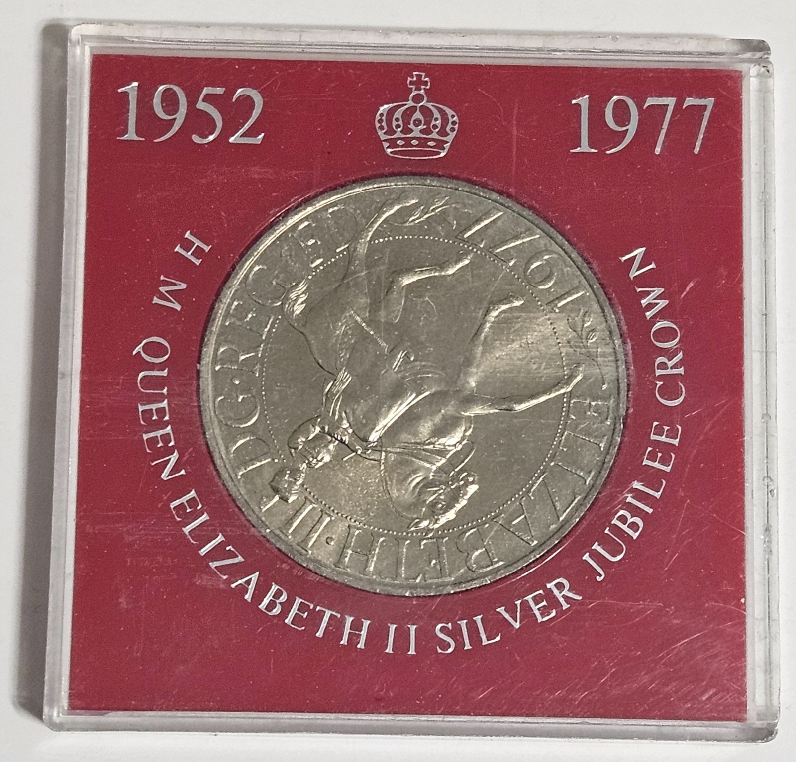 H.M. Queen Elizabeth II Silver Jubilee Crown 1952-1977 Coin in Sealed Holder