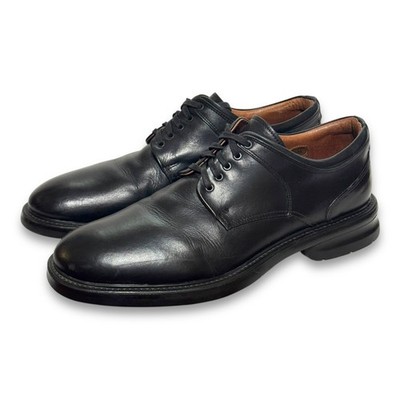 Johnston & Murphy Men's Black Leather Lace Up Dress Shoes Size 11 US Rubber Sole