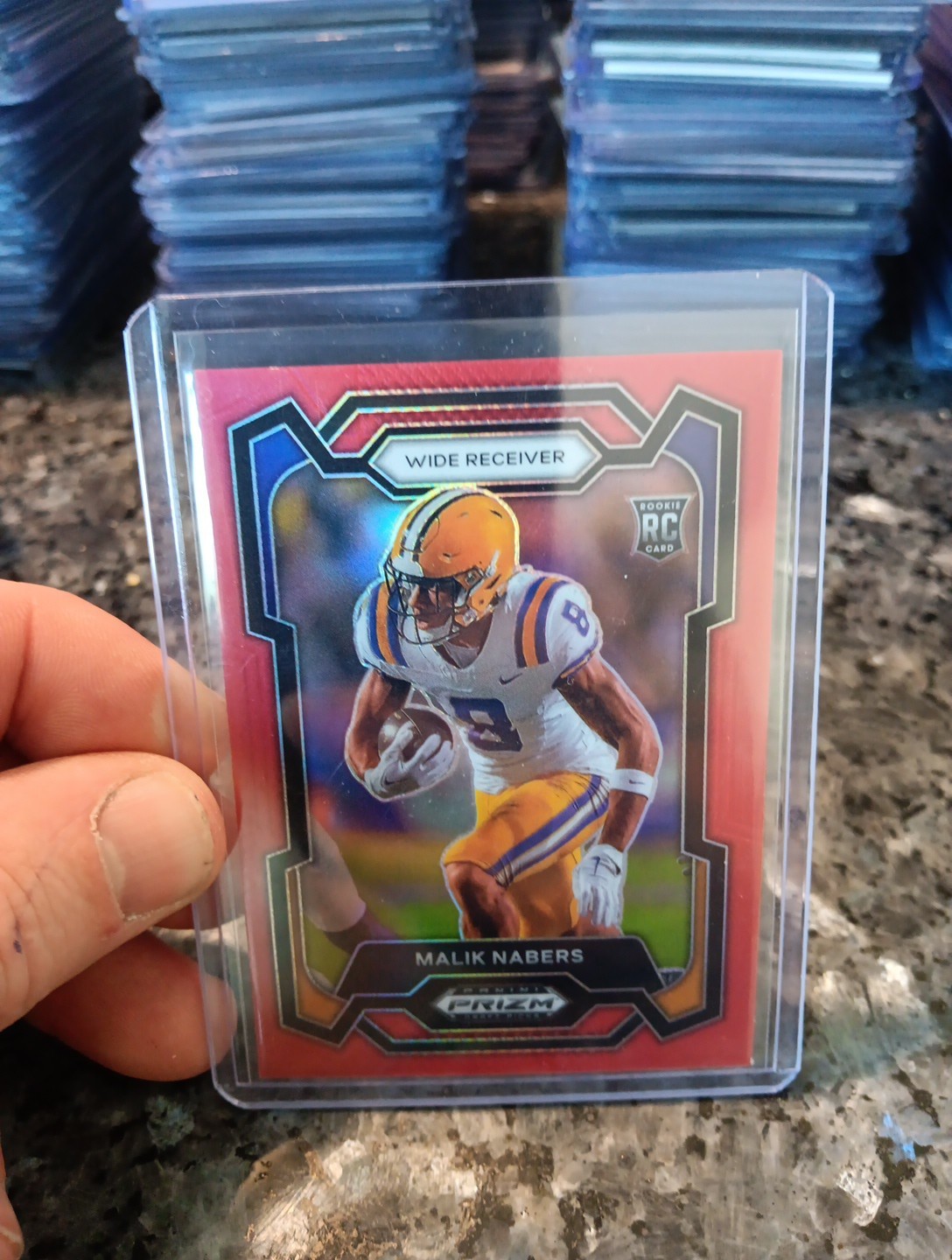 Malik Nabers 2024 Panini Prizm Draft Picks RC #109 Red Prizm LSU /299