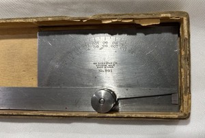 Vintage Lufkin No. 891 Rectangular Head Protractor USA w/Original Box*Excellent*