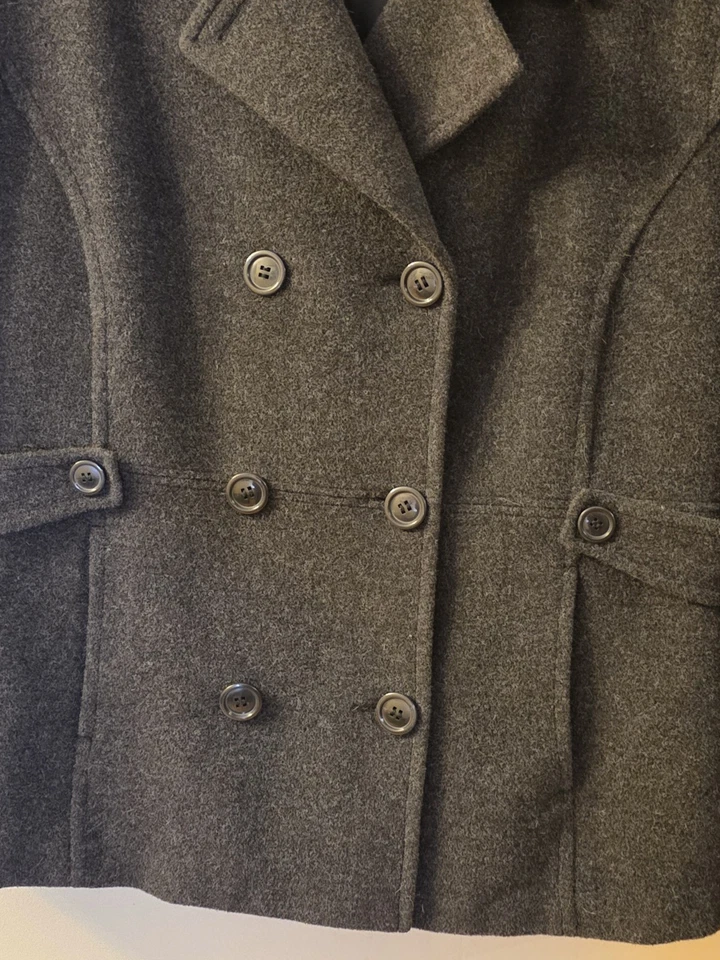 Abrigo para mujer St. John’s Bay Pea talla XL negro mezcla de lana chaqueta  Foto 3 de 4