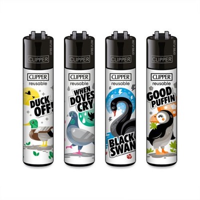 Clipper Birds  Reibradfeuerzeuge, 4 Stück