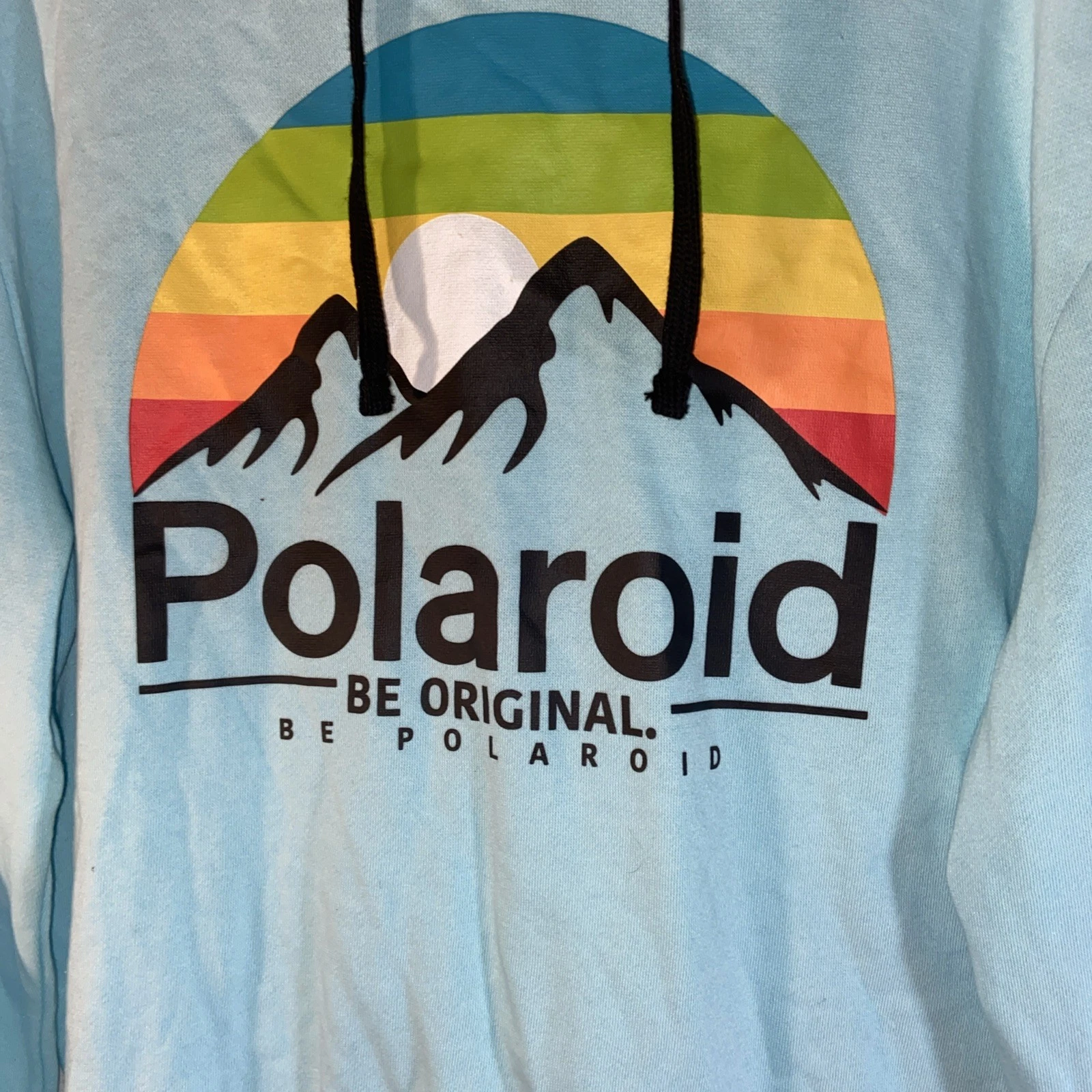 Sky Blue Women’s Hoodie “Polaroid” Sz XL Hiking Lightweight Beach Travel Nature