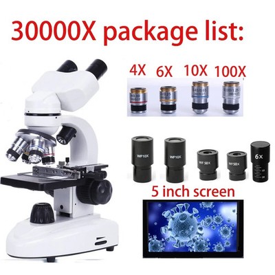 Zoom 30000X Biologisches HD Mikroskop Digital Labor Verbundmikroskop mit