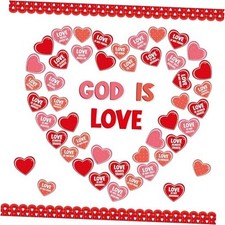 88Pcs Valentine's Day God is Heart Bulletin Board Decoration Set Valentine Love