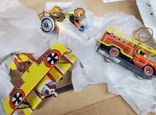 Vintage Band Wagon Inc. Tin Trinket Ornament Motorcycle/Plane/Firetruck 