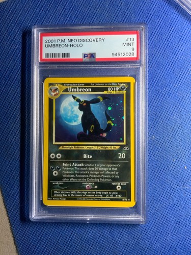 2001 POKEMON NEO DISCOVERY #13 UMBREON-HOLO PSA 9 MINT