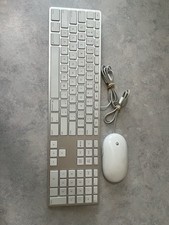 Apple White Aluminum USB Wired Keyboard A1243 and Apple wired Mouse A1152