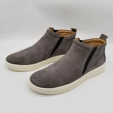Sofft Women Britton Suede Slip-On Sneaker Ankle Boots Sz 8 M Gray Leather