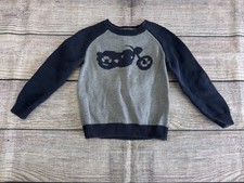 Baby Gap 5T Navy And Gray Motorcycle Crewneck Sweater