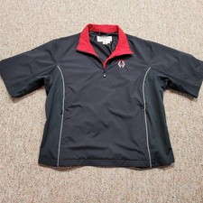 Footjoy Dryjoy Jacket Women Large Black Quarter Zip Performance Diamond Run Golf