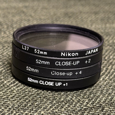 Nikon 52mm Threaded Circular Close-Up Filter Set +1 +2 +4 with L37 Clear