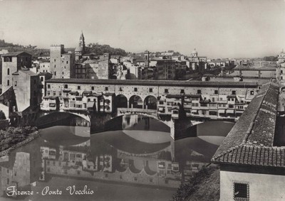 Alte Foto-Ansichtskarte Florenz Firenze Ponte Vecchio gelaufen 35 Lire