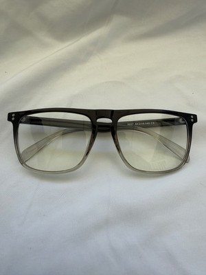 Gradient Gray Clear Rectangle Eyeglass Frames RX Ready Unisex 54-18