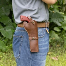 Western Gun Holster Tooled Genuine Leather CowboyRevolver Pistol Concealed Carry