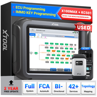 USED XTOOL X100MAX + KC501 OBD2 Diagnostic Scanner IMMO Coding Key Programming