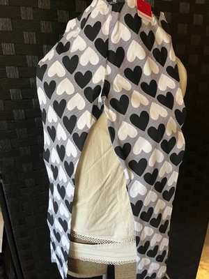 SO Girls Black & White Heart Print Long Leggings Size 12