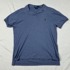 Polo Ralph Lauren Mens Custom Fit Short Sleeve Polo Shirt Blue Heather Medium M
