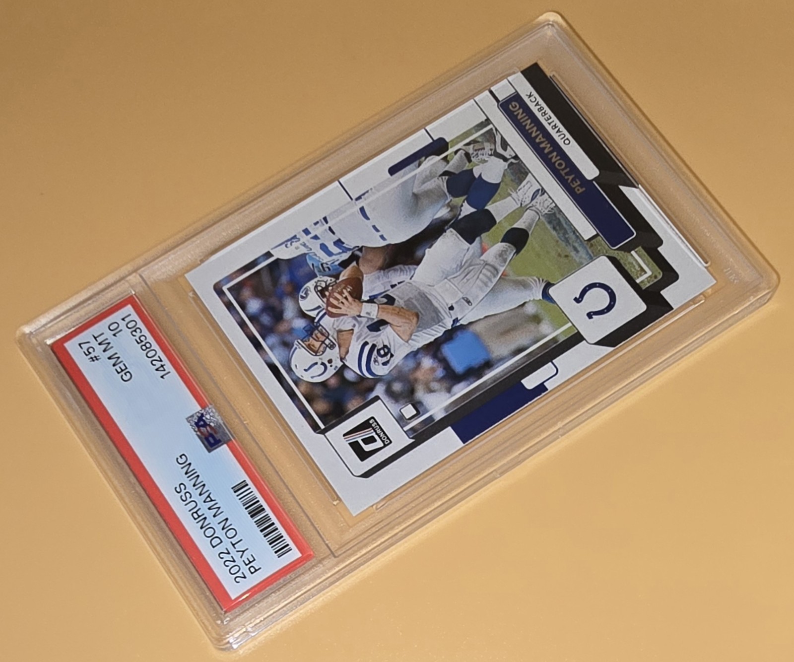 Peyton Manning PSA 10 Low Pop 2022 Panini Donruss 57 Indianapolis Colts NFL Card view 6