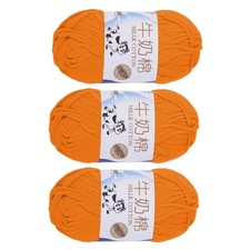 3PCS Crocheting Yarn,Orange 5 Ply Acrylic Yarn 150 G,295 Yards