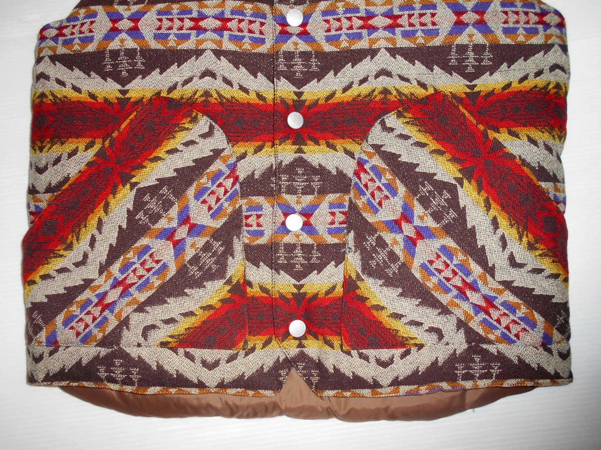 Pendleton Native Wool Down Vest S Native Pattern … - image 5