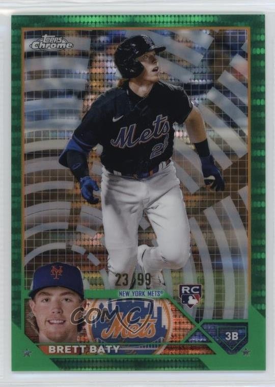 2023 Topps Chrome Green Sonar Refractor 23/99 Brett Baty #204 Rookie RC wo3