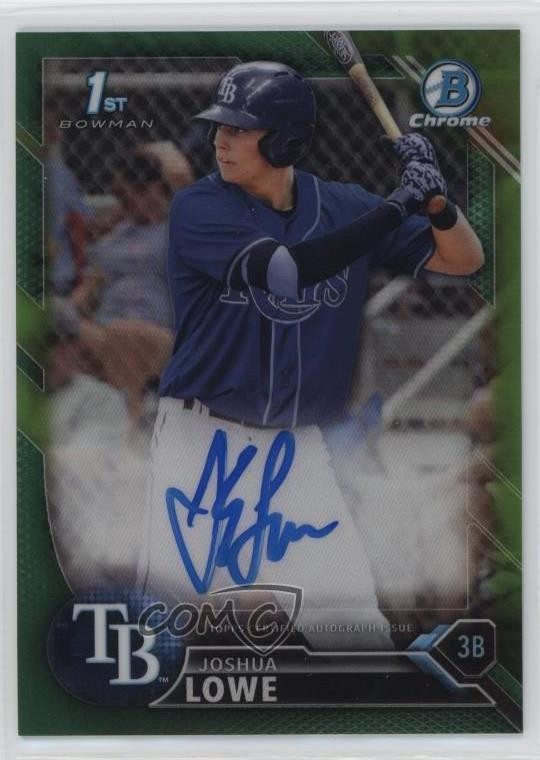 2016 Bowman Draft Chrome Pick Green Refractor 25/99 Josh Lowe Joshua Auto 02g8