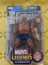 2002 TOY BIZ MARVEL LEGENDS SERIES II 2 THE THING with COMIC BOOK & WALL DISPLAY