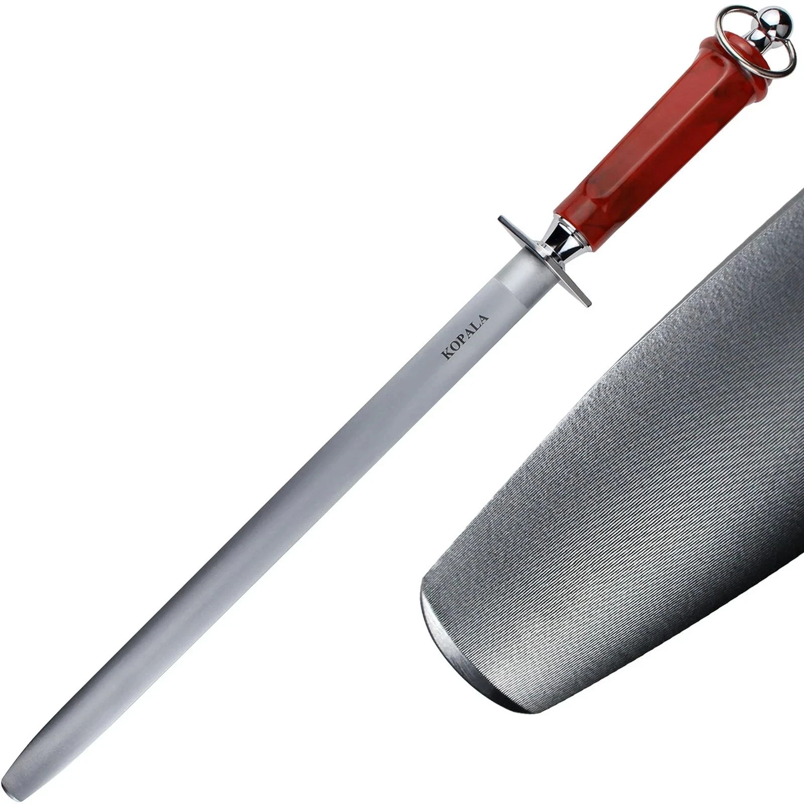 Sharpening Steel Knife Sharpener Rod Flat 12 Inches Honing Steel for Knives Red
Opens in a new windo