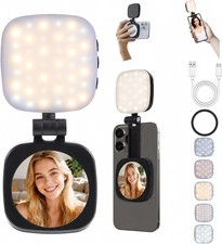 Fold Magnetic Selfie Phone Light w/ Magsafe LED Selfie Ring Fill Light Mirror