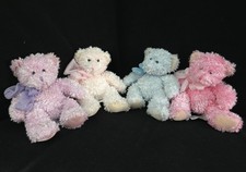 Vintage Russ Berrie Bubbles Teddy Bear Lot Of 4 Plush 4 Colors EVC - Adorable