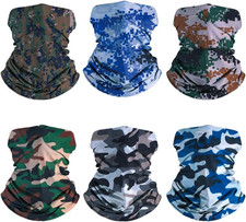 6-Pack Balaclava Face Mask for Men  Women - UV Protection Neck Gaiter, Multi-Us