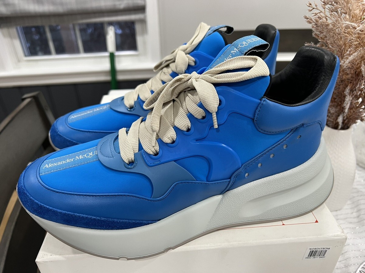 NEW Alexander Mcqueen Oversized Metallic Runner Sneaker 9 US Lake