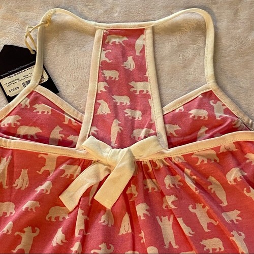 NWT Girl's Little Blue House by Hatley Pajama Tank Top Pink w/White Bears Sz 12 - Picture 8 of 12