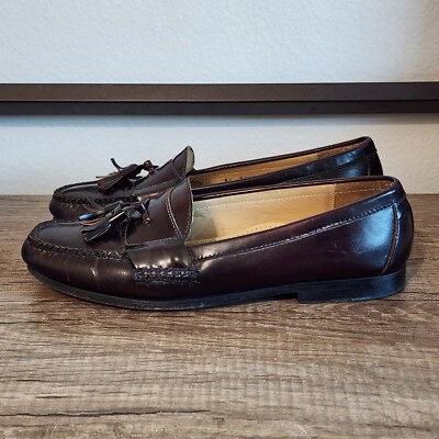 Cole Haan Tassel Men\'s Loafers Dress Shoes Size 10.5 Burgundy Cole Haan 9136 Leather Young Men main image 4