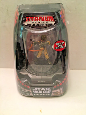 Vintage Star Wars Titan Serie Druckguss: Bossk + Vitrine - Neu im Karton