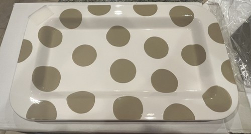 New Coton Colors Happy Everything Neutral Dot Tray Platter Rectangle Mini
