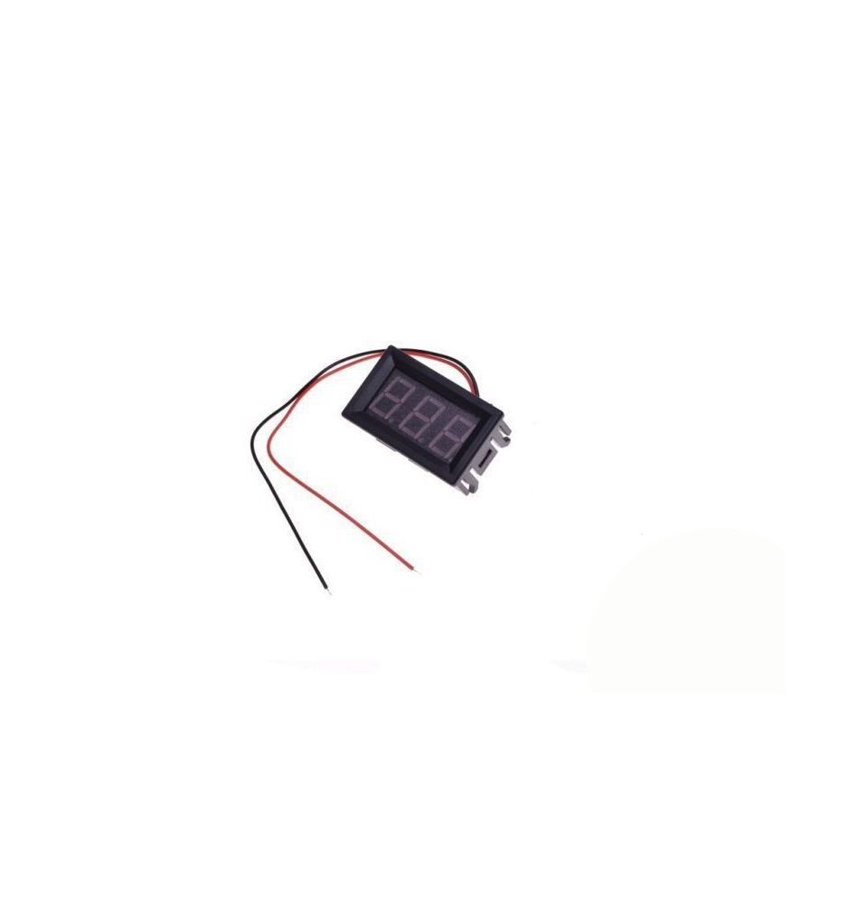 Voltmètre numérique LED rouge 2,5-30V DC à 2 fils pour mesure de tension