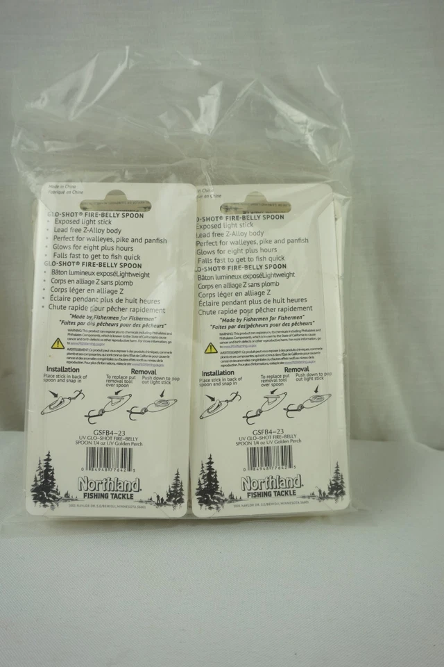 Ложка для живота Northland Fishing Glo Shot Fire 1/4 унции УФ золотой окунь (лот из 6) - Изображение 3 из 4
