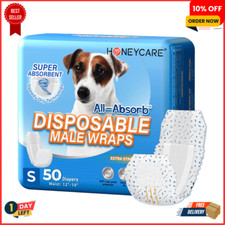 50 Pack Waist Disposable Dog Diapers Male Wraps Belly Bands Pet Soft Small Size 